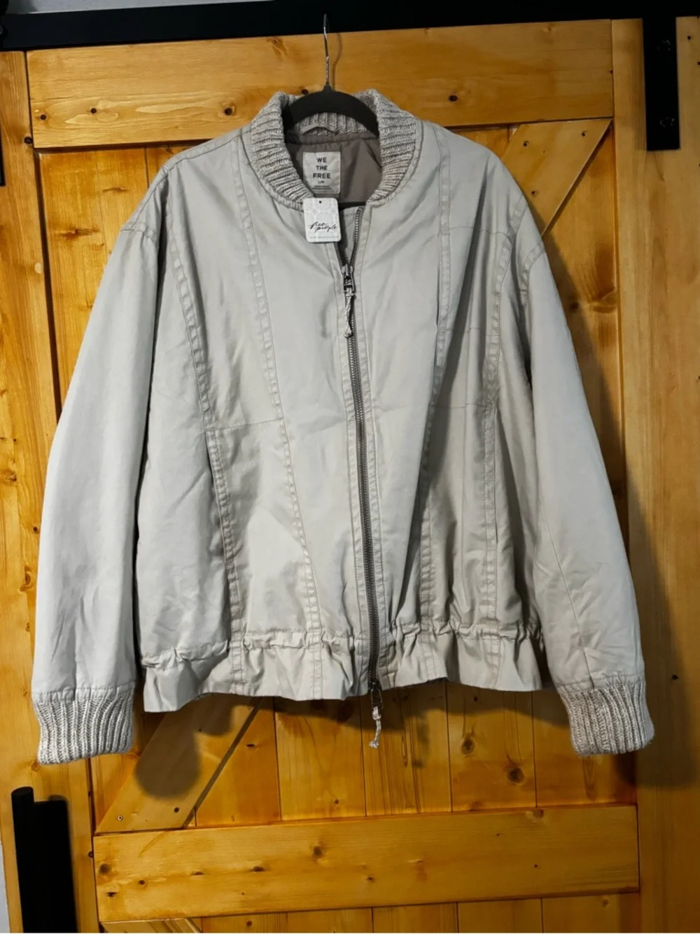 NWT Free People‎ We The Free Jax Washed Bomber Jacket Almond Flour Large